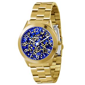 Relógio Feminino Analógico Lince LRG4277L A2KX – Dourado / Azul