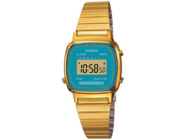Relógio Feminino Casio Digital - Resistente a Água LA670WGA-2DF