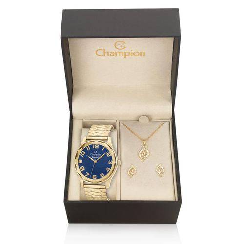 Relógio Feminino Champion Crystal Analógico CN27885K Fundo Azul