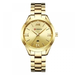 Relógio Feminino Curren Analógico C9007l - Dourado