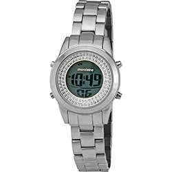 Relógio Feminino de Pulso Digital Mondaine 76186L0MSNS1 Metal/Aço Prata