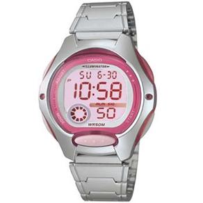 Relógio Feminino Digital Casio Standard LW-200D-4AV - Inox/Rosa