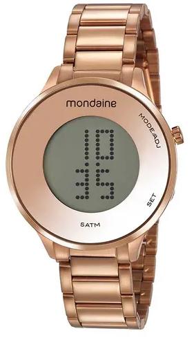 Relógio Feminino Digital LCD Rosé Mondaine 53786LPMVRE2