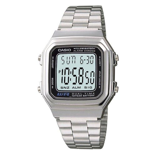 Relógio Feminino Digital Prata Casio A178wa1adf