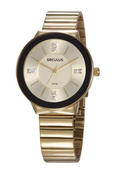 Relógio Feminino Dourado Seculus 77045LPSVDS1