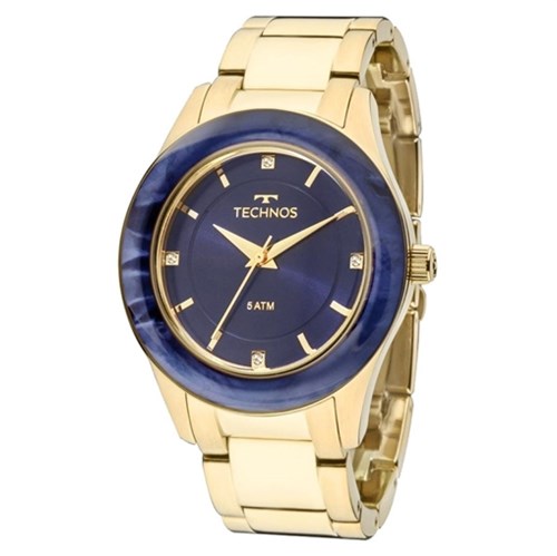 Relógio Feminino Dourado Technos 2036MGK - Azul