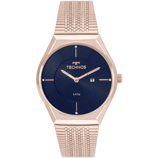 Relógio Feminino Fashion Gl15aq/4a Rose Gold Azul - Technos