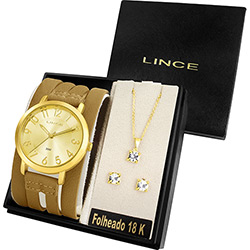 Relógio Feminino Lince Analógico Fashion LRC4226L + Colar e Brincos K644C2TX