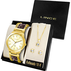 Relógio Feminino Lince Analógico Fashion LRC4238L + Colar e Brincos K657C2MK