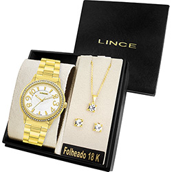 Kit Relógio Feminino Lince Analógico Dourado LRG4049L K665S2KX