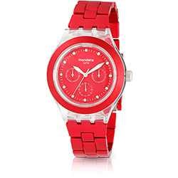 Tudo sobre 'Relógio Feminino Monwatch Vermelho Analógico Pulseira de Aço e Multifunção - Mondaine'