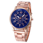 Relógio Feminino Rosê Luxo Casual Geneva Azul