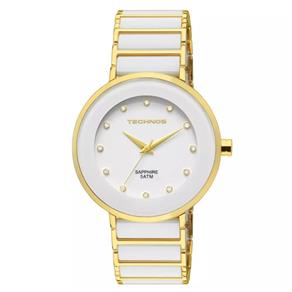 Relógio Feminino Technos Ceramic 2035LMM/4B Branco/Dourado
