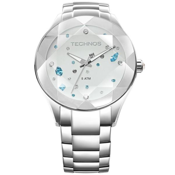 Relógio Feminino Technos Elegance Crystal 2039AVDTM/1K 41mm Aço Prata