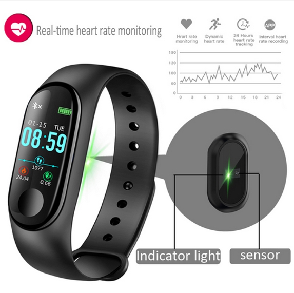 Relógio Inteligente Smartband M3 Monitor Cardíaco e Fone Brinde - Concise Fashion Style