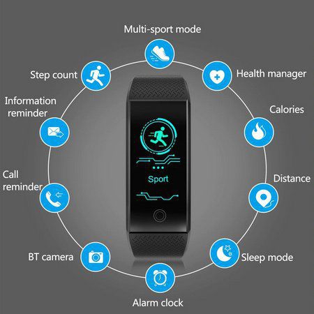 Relógio Inteligente Smartband QW18 Monitor Cardíaco Tela Colorida a Prova D Agua - Bracelet