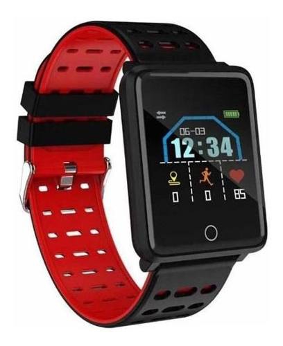 Relógio Inteligente SmartWatch Pressão Arterial e Monitor Cardíaco Sport - Tomate