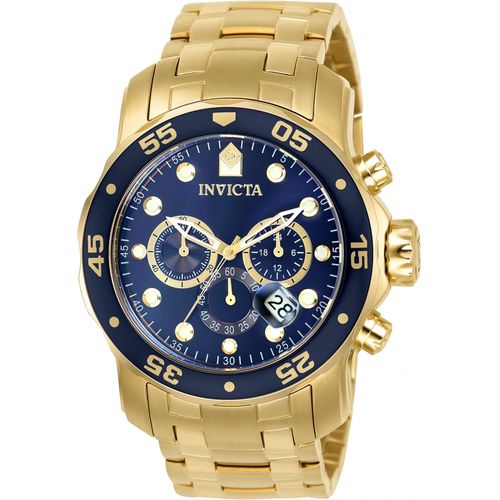 Relógio Invicta Pro Diver 0073 Azul B. Ouro 18k Original