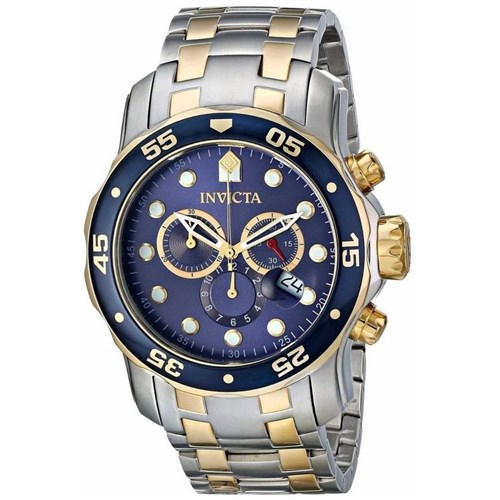 Relógio Invicta Pro Diver 0077 Prata Dourado Azul