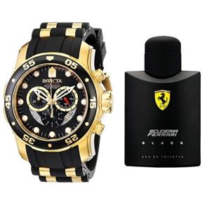 Relógio Invicta Pro Diver 6981 + Perfume Ferrari Black 125 Ml