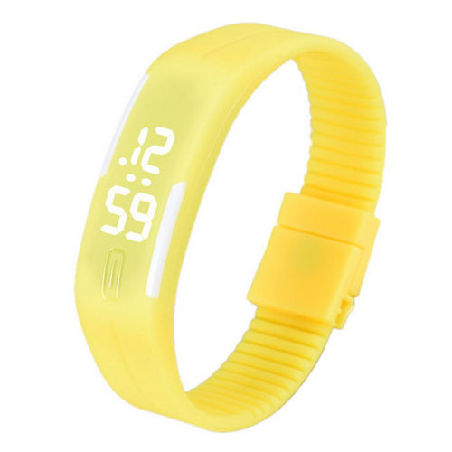Relógio Led Digital Sport Bracelete Pulseira Silicone - Amarelo