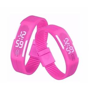 Relógio Led Digital Sport Bracelete Pulseira Silicone - Rosa