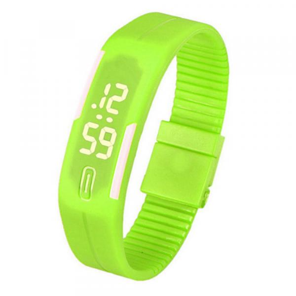 Relógio Led Digital Sport Bracelete Pulseira Silicone - Verde - Long