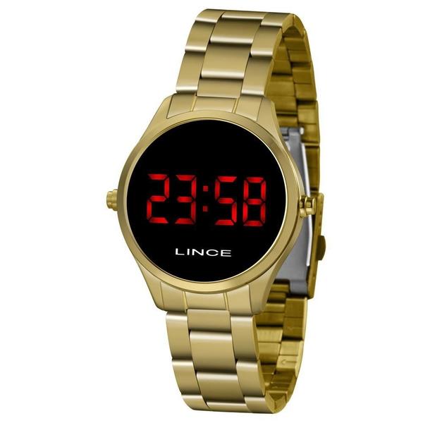 Relógio Lince Digital Led Feminino Mdg4618l Vxkx Dourado