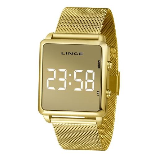 Relógio Lince Digital Led Feminino MDG4619L BXKX Dourado
