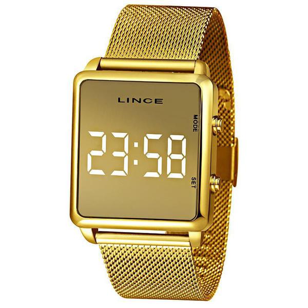 Relógio Lince Feminino Digital LED Dourado - MDG4619L-BXKX