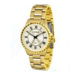 Relógio Lince Feminino Dourado Algarismos Romanos LRG 4561L