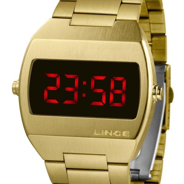 Relógio Lince Feminino MDG4620L VXKX Digital Led Dourado