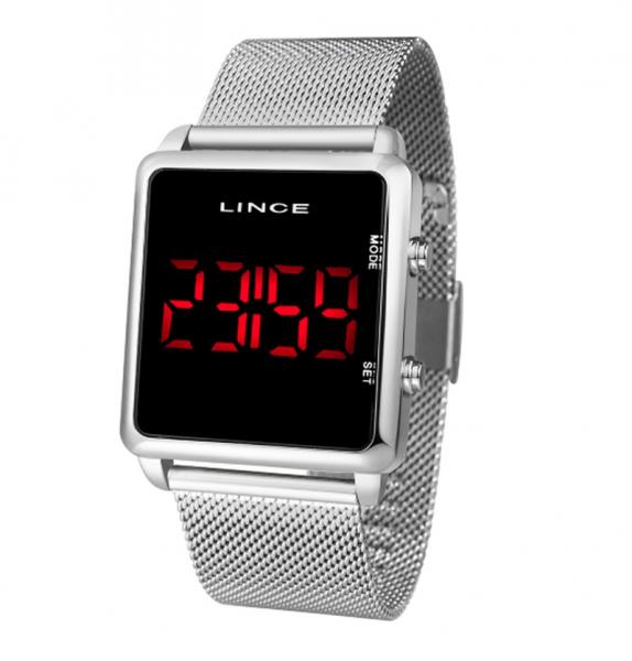 Relógio Lince Feminino MDM4596L PXSX Prata LED Negativo