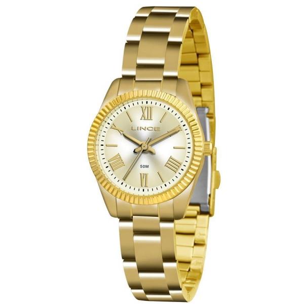 Relógio Lince Feminino Ref: Lrg4492l C3kx Clássico Dourado