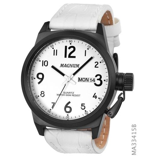 Relógio Magnum Branco de Couro Ma33415b
