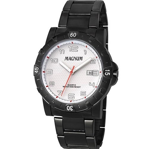 Relógio Masculino Magnum MA33157Q Analógico Pulseira de Silicone Preto