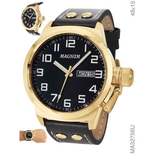 Relógio Magnum Dourado Masculino Ma32756u