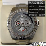 Relógio Magnum MA32489Q Prata Prova D'água 2 Anos de Garantia com Nota Fiscal