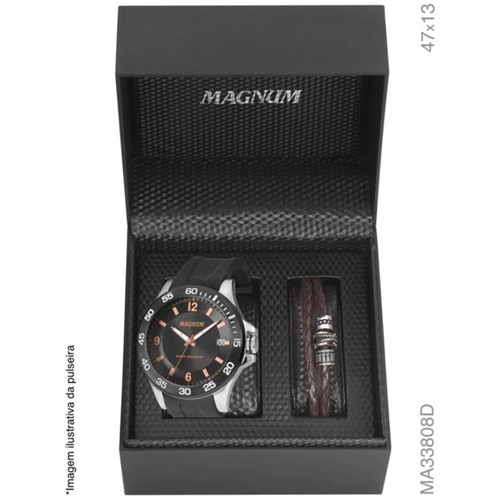 Relógio Magnum Masculino Kit com Pulseira Ma33808d