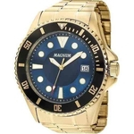 Relógio Magnum Masculino Ma33059a Dourado Azul Aço