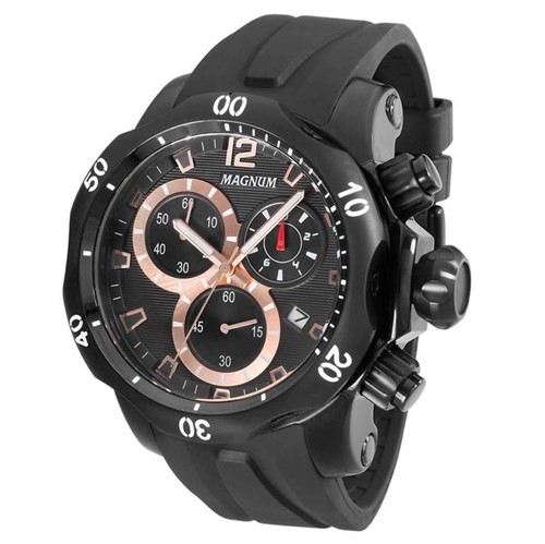 Relógio Magnum Sports MA33399P Pulseira de Couro Preto