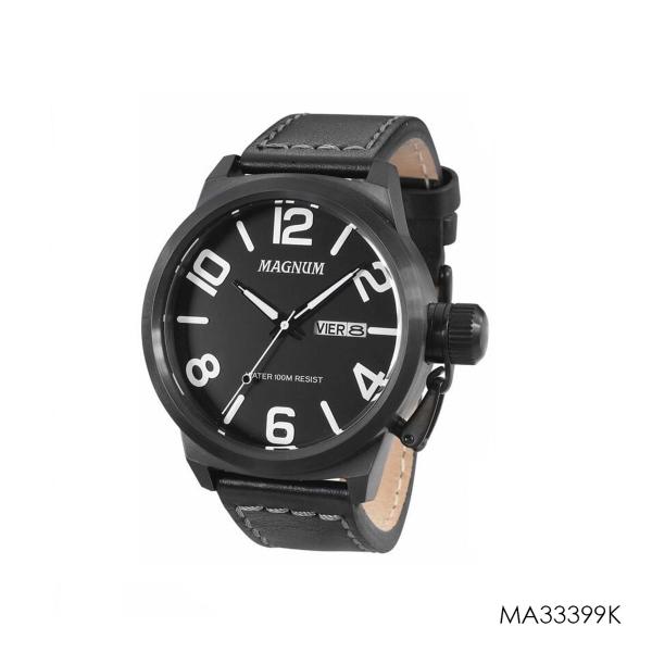 Relógio Magnum Sports MA34843P Quartz Pulseira de Couro Marrom em