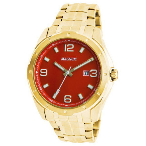 Relógio Magnum Masculino Vermelho Dourado Masculino Ma32809v