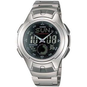 Relógio Masculino Anadigi Casio Active Dial AQ-160WD-1BV - Inox/Branco