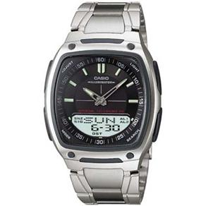 Relógio Masculino Anadigi Casio Standard AW-81D-1AV- Inox/Preto