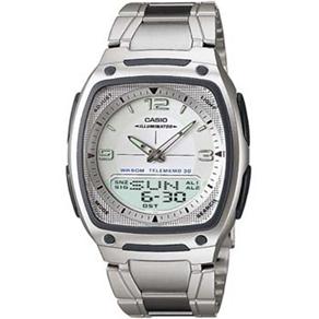 Relógio Masculino Anadigi Casio Standard AW-81D-7AV- Inox/Branco