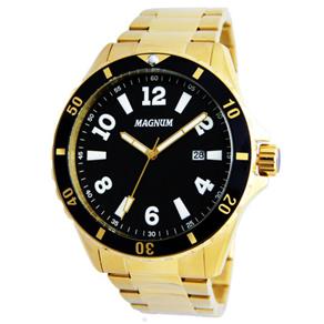 Relógio Masculino Analógico Magnum MA35002U - Preto/Dourado