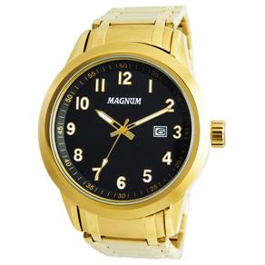 Relógio Masculino Analógico Magnum MA33282U - Preto/Dourado