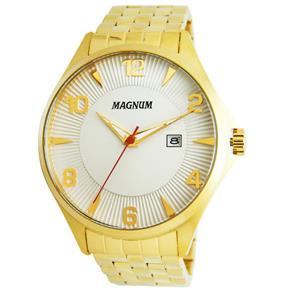 Relógio Masculino Analógico Magnum MA33291H - Branco/Dourado