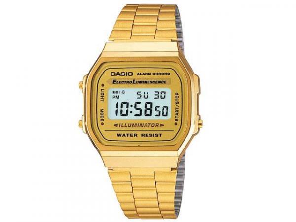 Relógio Masculino Casio Digital - A-168WG-9WDF Dourado